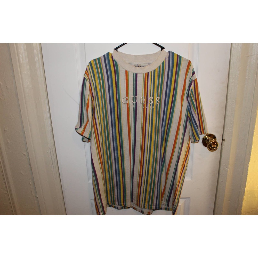 Guess Jeans Los Angeles Multicolor Vertical Striped Tee